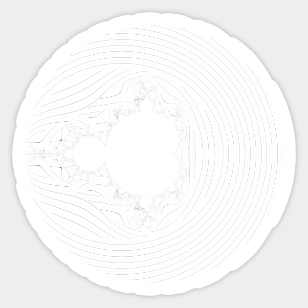 Monochrome Mandelbrot 003 Sticker by rupertrussell